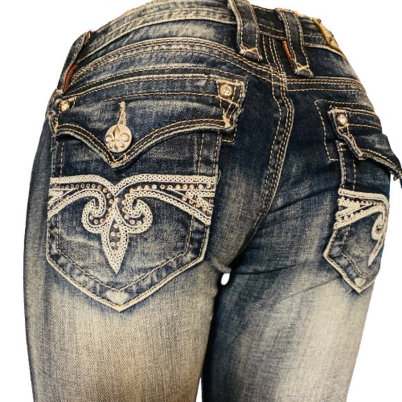 Rock Revival Denim - ROCK REVIVAL | SZ 28  RHINESTONE STRAIGHT LEG JEAN